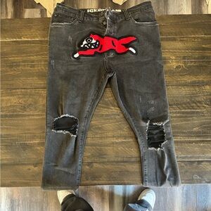 Billionaire Boys Club Black Jeans with Red Graphic